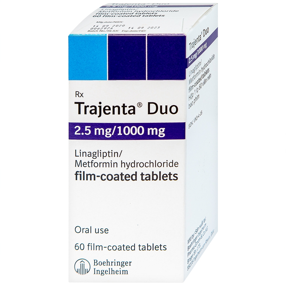 Hình ảnh Thuốc Trajenta Duo 2.5mg/1000mg Boehringer điều trị đái tháo đường típ 2 (60 viên)