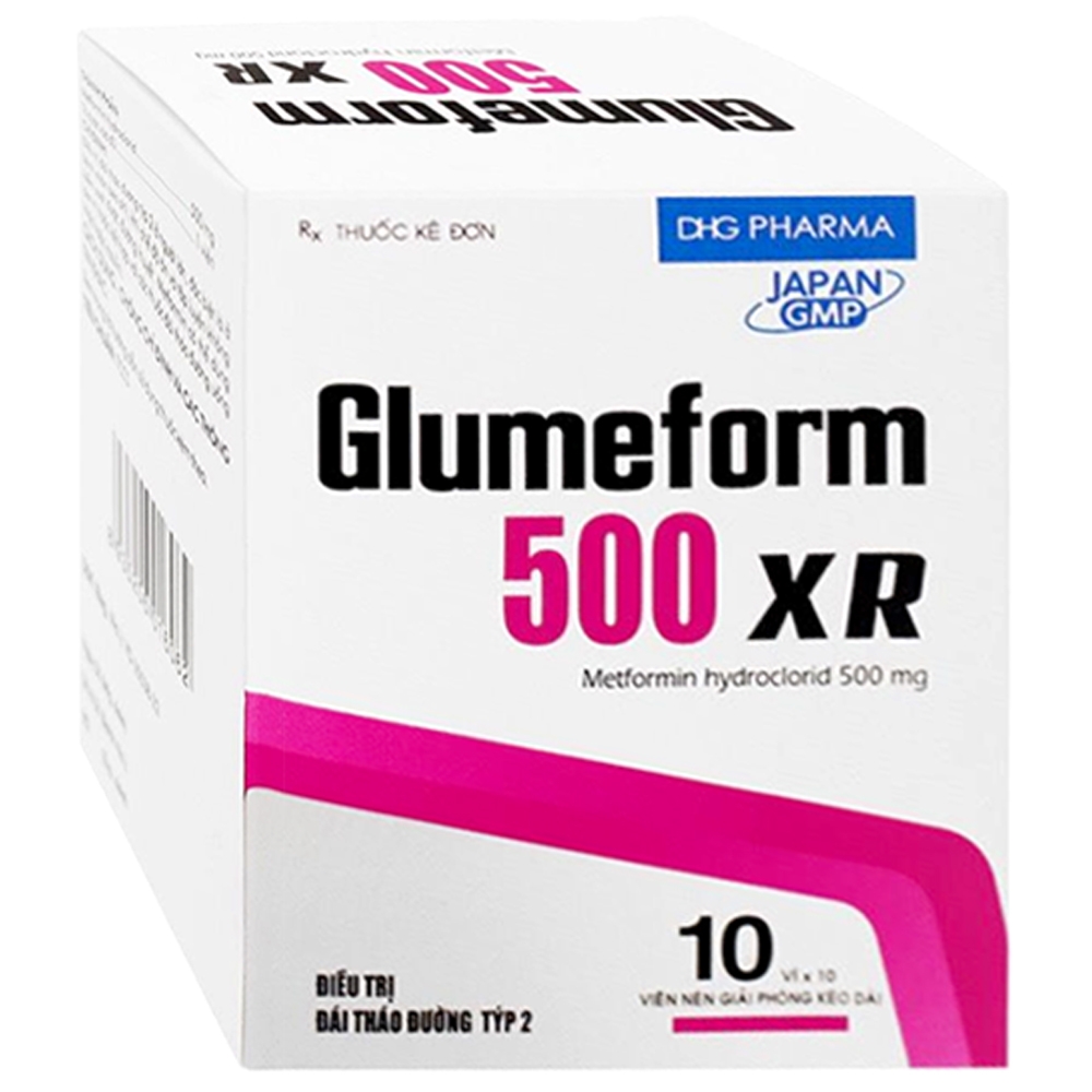 Hình ảnh Thuốc Glumeform 500 XR 500mg DHG điều trị đái tháo đường týp 2 (10 vỉ x 10 viên)