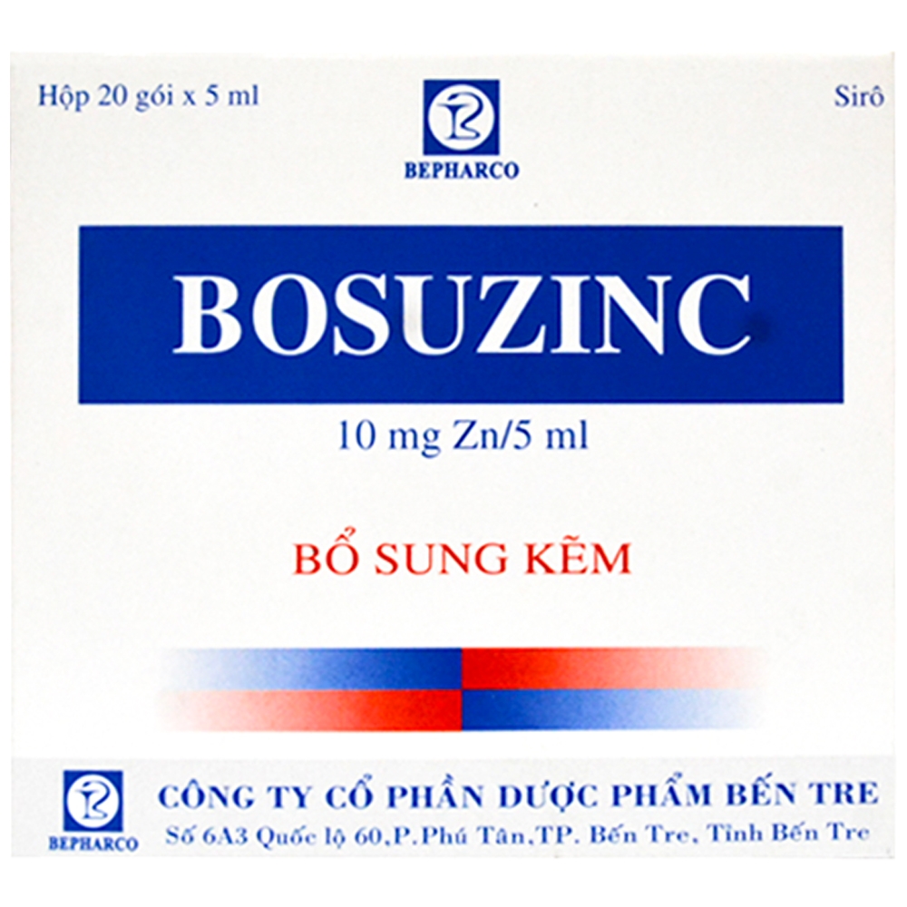 Hình ảnh Thuốc Bosuzinc 10mg Bepharco điều trị thiếu kẽm (20 gói x 5ml)