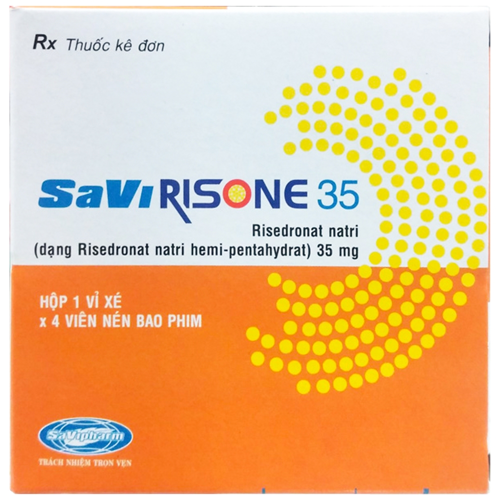 Hình ảnh Thuốc Savirisone 35 Savi điều trị loãng xương và viêm xương dị dạng (1 vỉ xé x 4 viên)