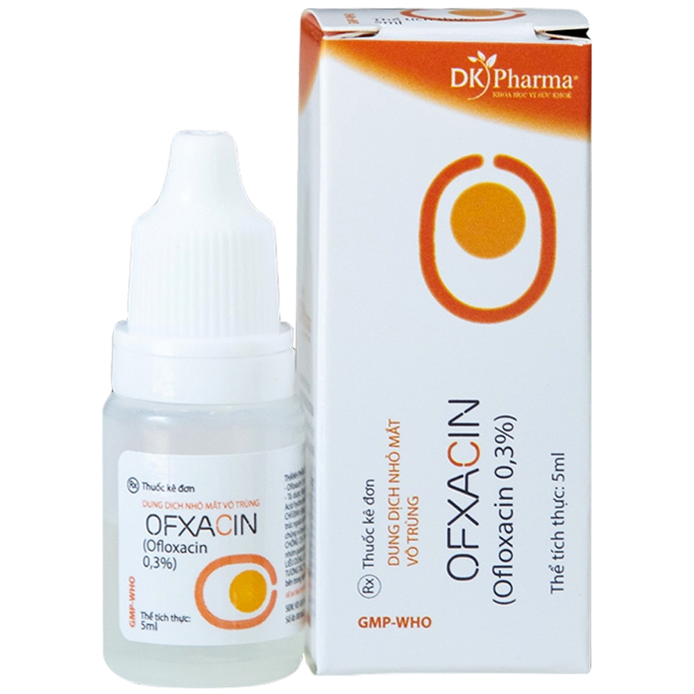 Hình ảnh Thuốc nhỏ mắt Ofxacin 0.3% DK Pharma điều trị các nhiễm trùng ở phần ngoài mắt (5ml)