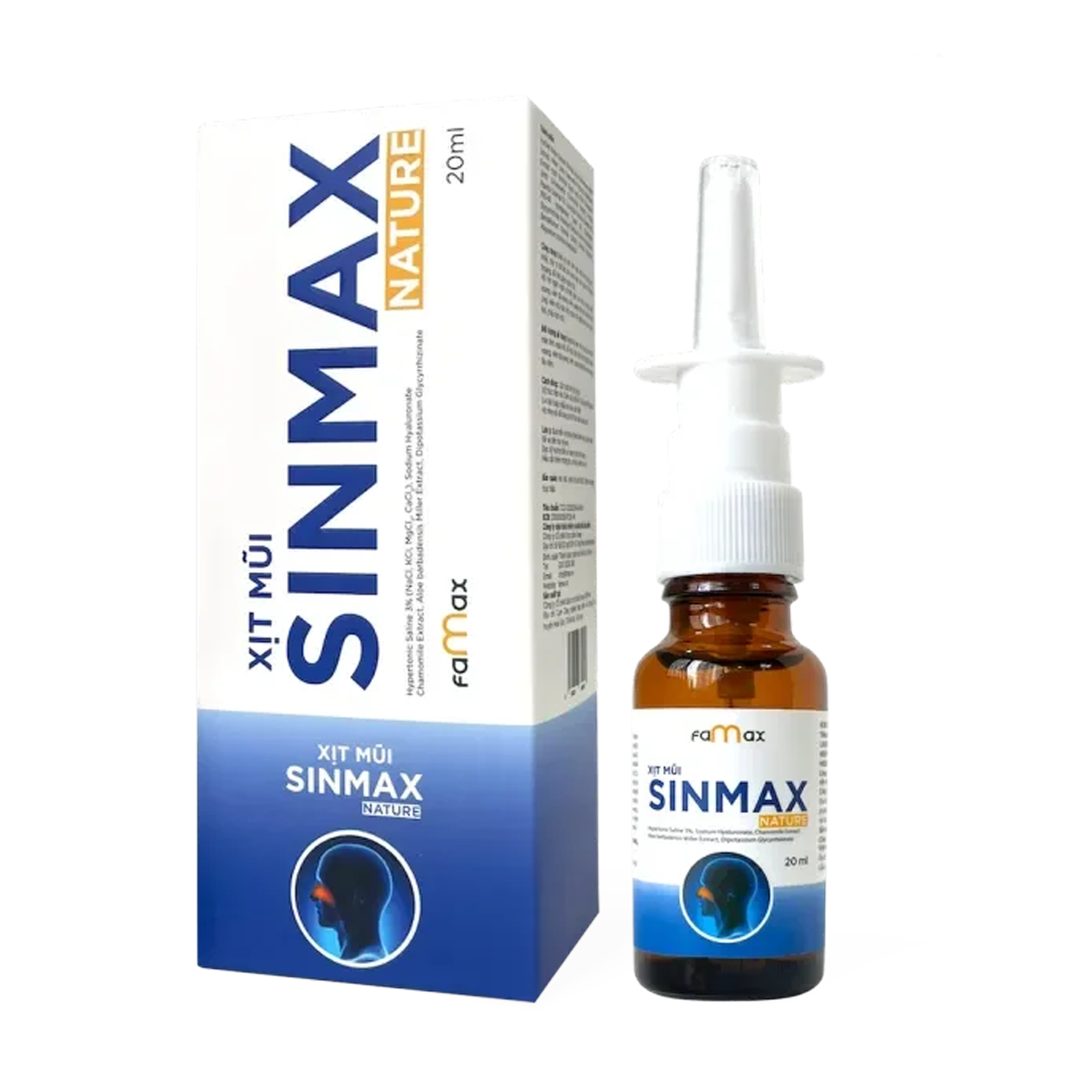 Hình ảnh Xịt mũi Sinmax Nature 20ml Famax vệ sinh, làm sạch mũi, làm loãng dịch nhầy