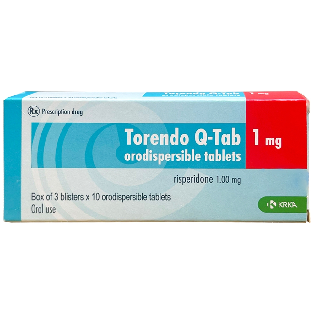 Hình ảnh Thuốc Torendo Q-Tab 1mg Krka điều trị trầm cảm, tâm thần phân liệt cấp và mãn tính (3 vỉ x 10 viên)