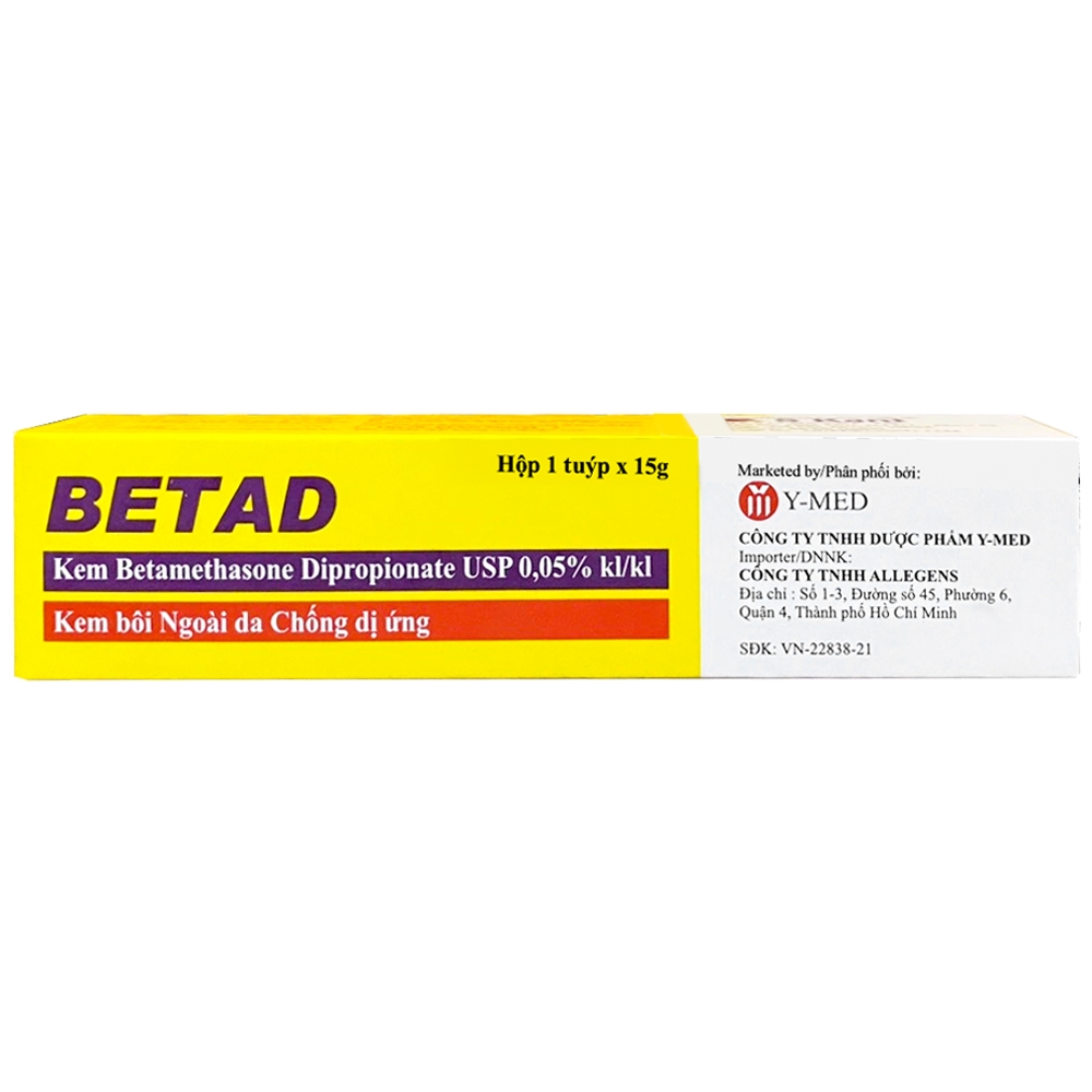 Hình ảnh Kem bôi ngoài da Betad S Kant chỉ định cho viêm da khu trú, liken phẳng, vẩy nến (15g)