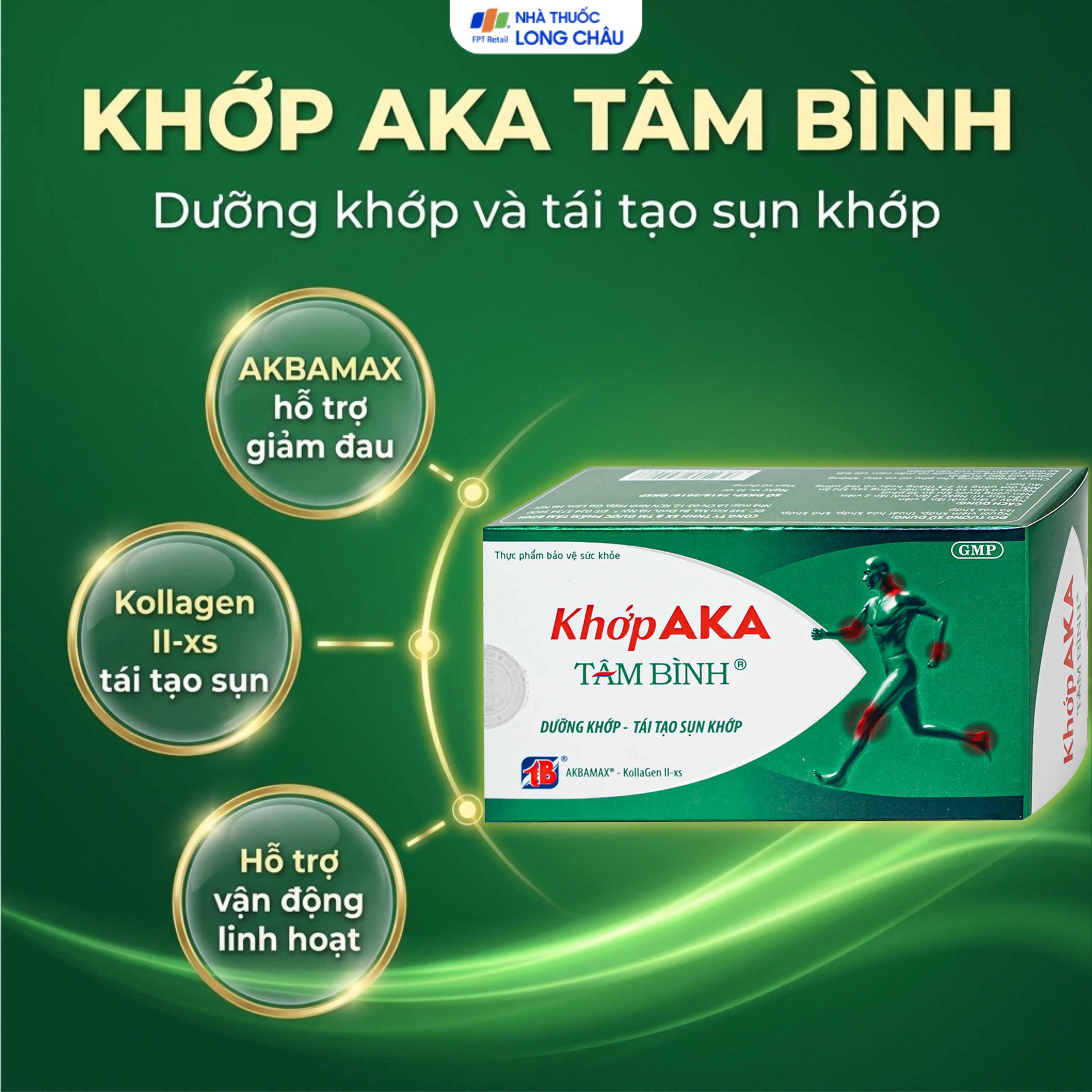 Hình ảnh Viên uống dưỡng khớp, tái tạo sụn khớp AKA Tâm Bình (5 vỉ x 12 viên)