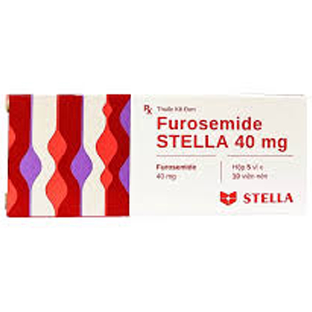 Hình ảnh Thuốc Furosemide Stella 40mg Stella Pharm điều trị phù phổi cấp, phù do tim, gan, thận (5 vỉ x 10 viên)