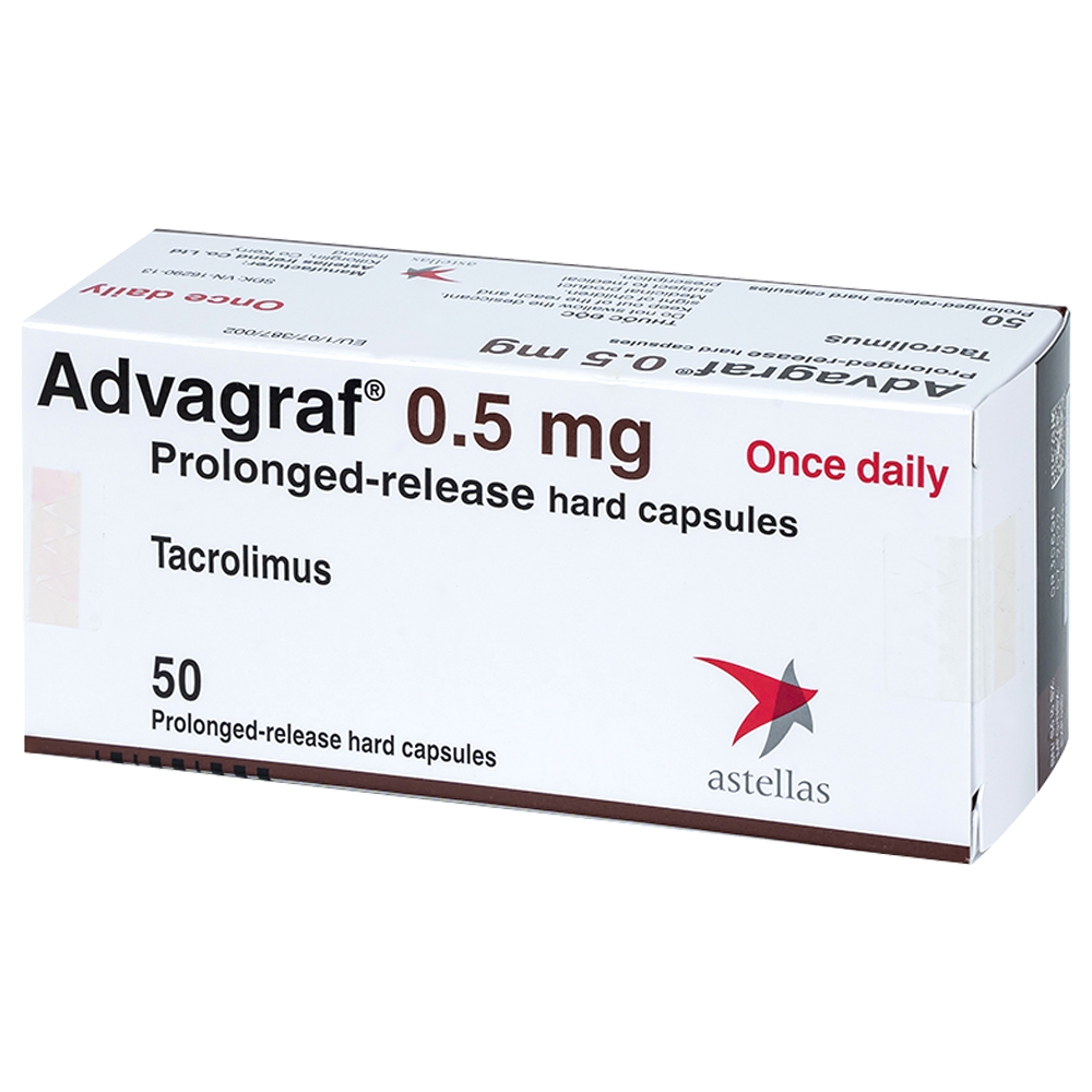 Hình ảnh Thuốc Advagraf 0.5mg Astellas phòng ngừa thải ghép gan hay thận (5 vỉ x 10 viên)