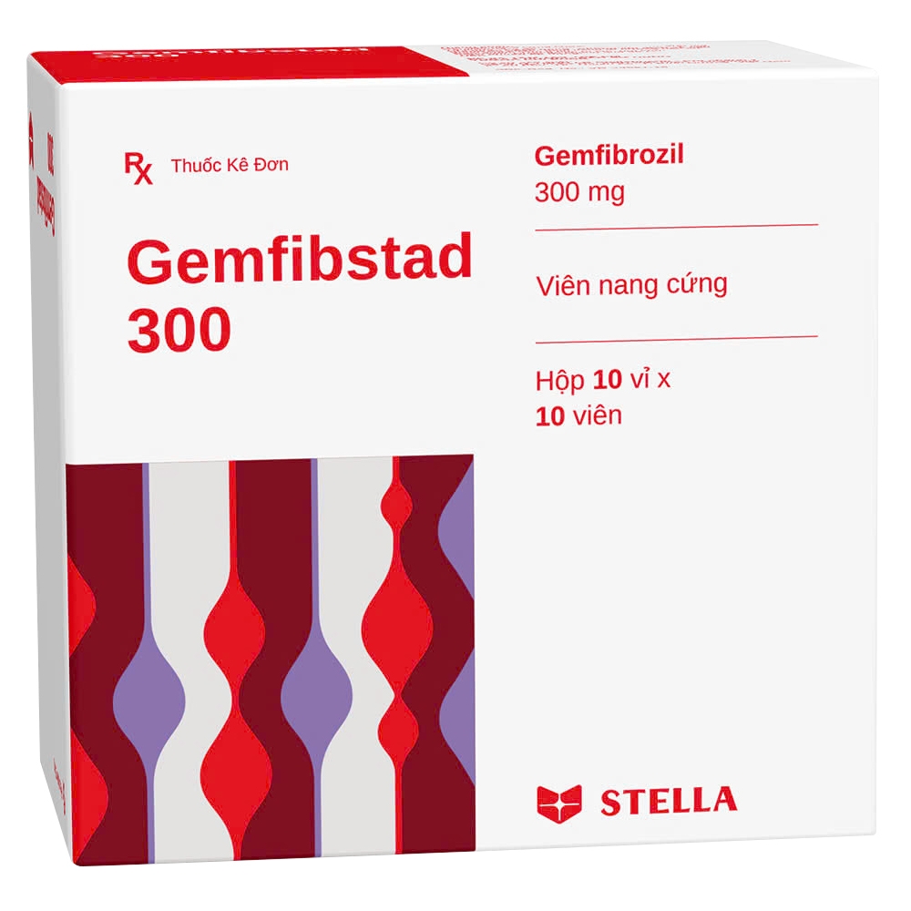 Hình ảnh Thuốc Gemfibstad 300 Stella điều trị tăng lipid huyết (10 vỉ x 10 viên)