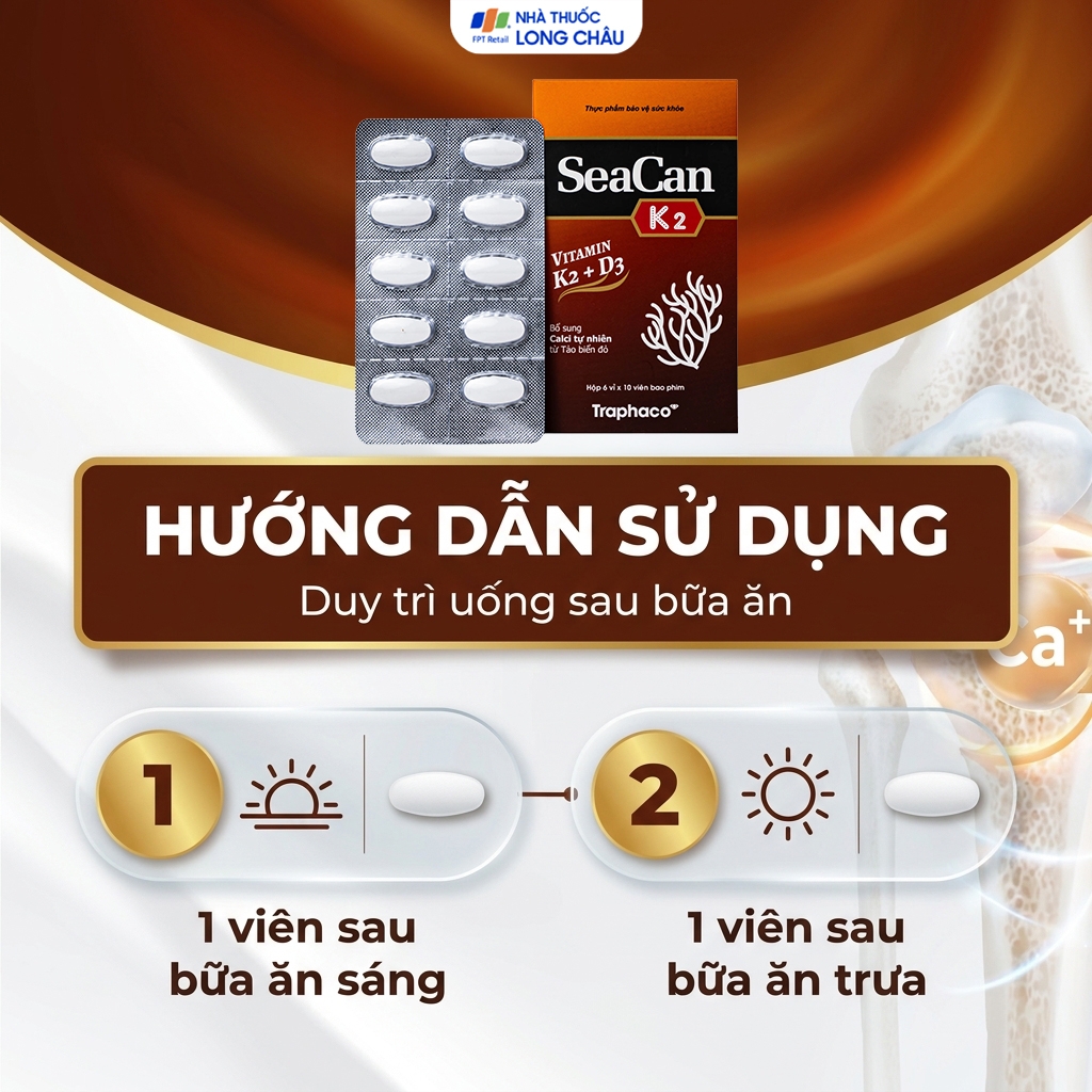 Hình ảnh Viên uống giúp xương, răng chắc khỏe Seacan K2 Traphaco (6 vỉ x 10 viên)