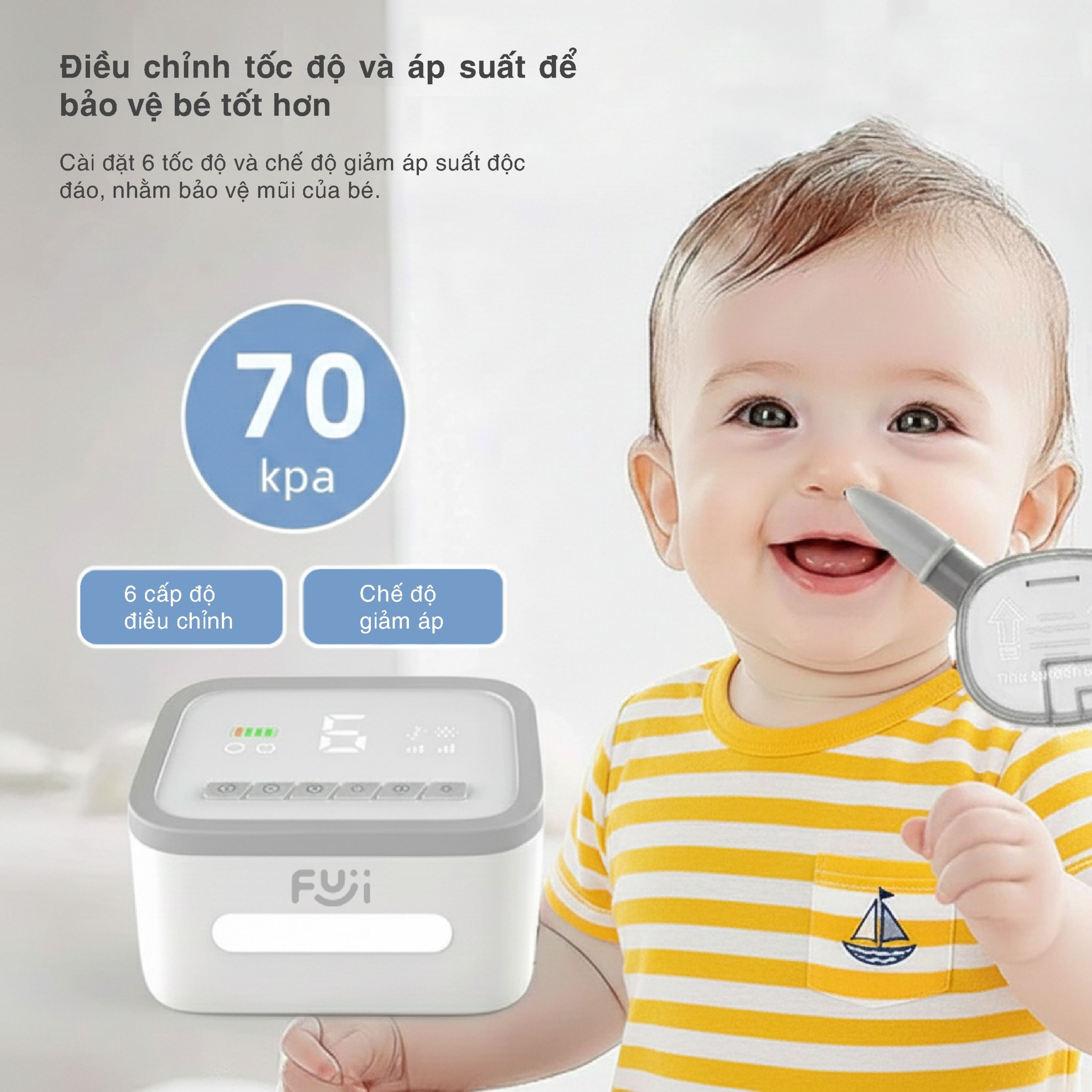 Hình ảnh Máy hút mũi cho bé Fuji T50 hỗ trợ vệ sinh mũi cho bé từ 0 đến trên 3 tuổi