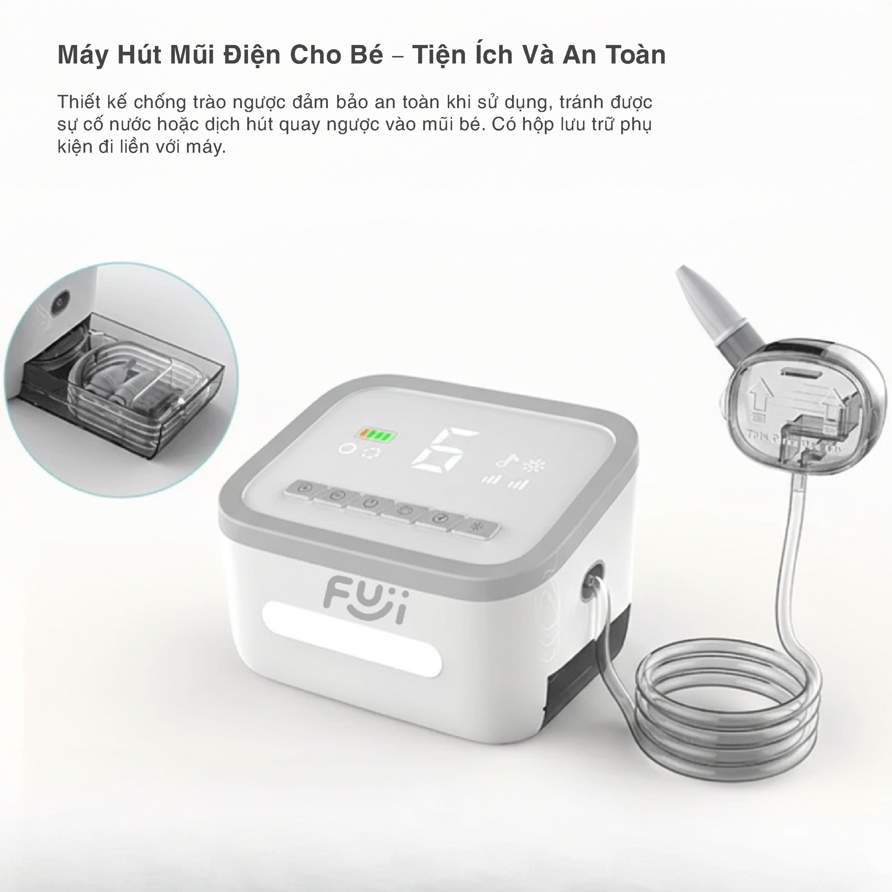 Hình ảnh Máy hút mũi cho bé Fuji T50 hỗ trợ vệ sinh mũi cho bé từ 0 đến trên 3 tuổi