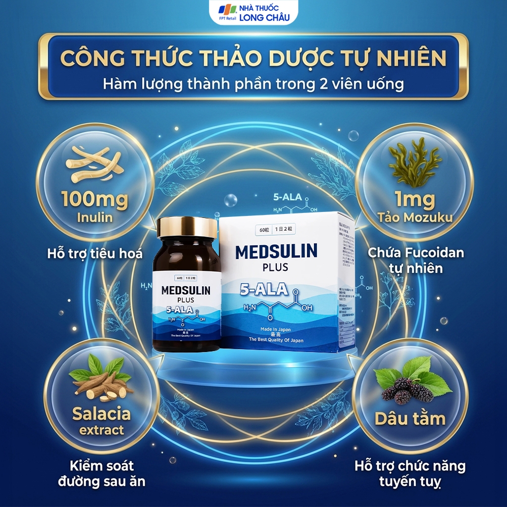Hình ảnh Viên uống hỗ trợ cải thiện chỉ số đường huyết Medsulin Plus (60 viên)