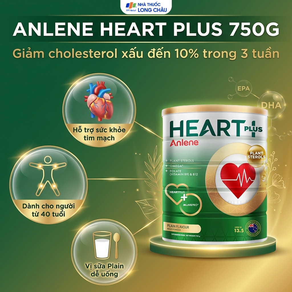 Hình ảnh Sữa bổ sung hệ dưỡng chất dành cho sức khỏe tim mạch Anlene Heart Plus (750g)