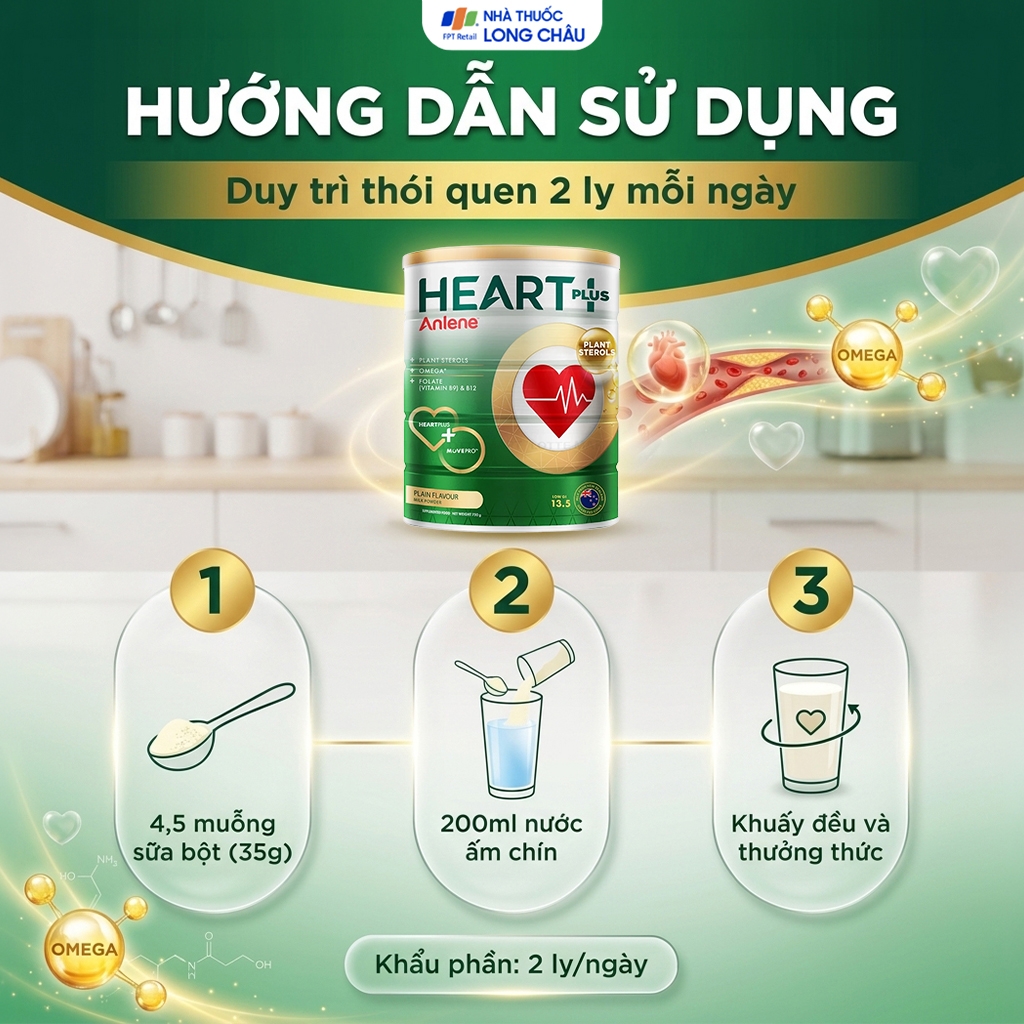 Hình ảnh Sữa bổ sung hệ dưỡng chất dành cho sức khỏe tim mạch Anlene Heart Plus (750g)