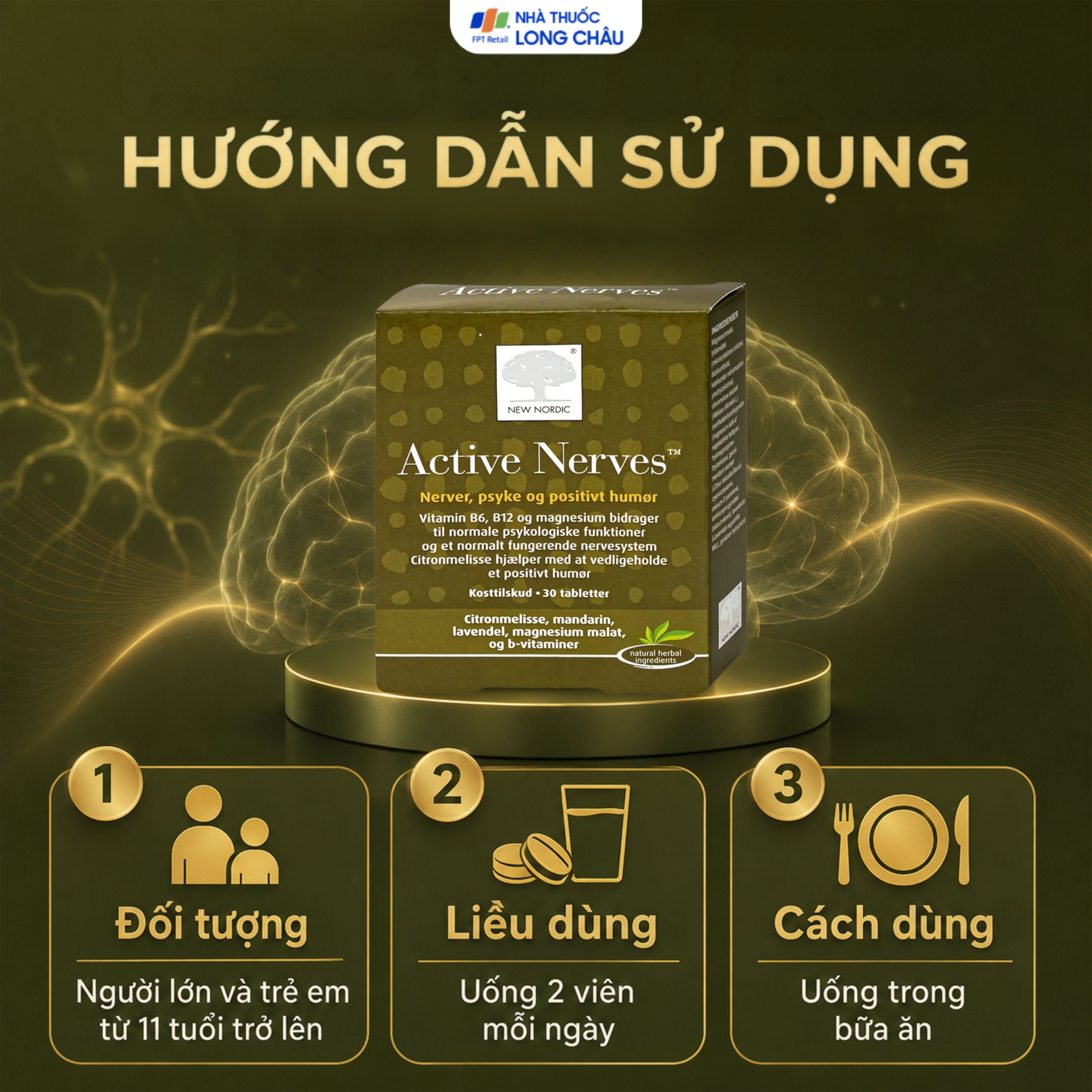 Hình ảnh Viên uống hỗ trợ giảm mệt mỏi New Nordic Active Nerves New Nordic (30 viên)