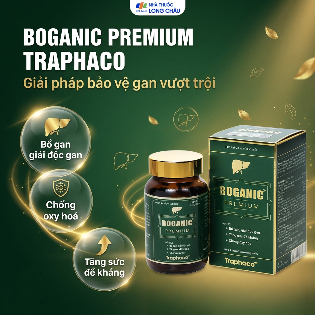 Hình ảnh Viên uống hỗ trợ bổ gan, giải độc gan, bảo vệ tế bào gan, tăng cường chức năng gan Boganic Premium Traphaco (60 viên)