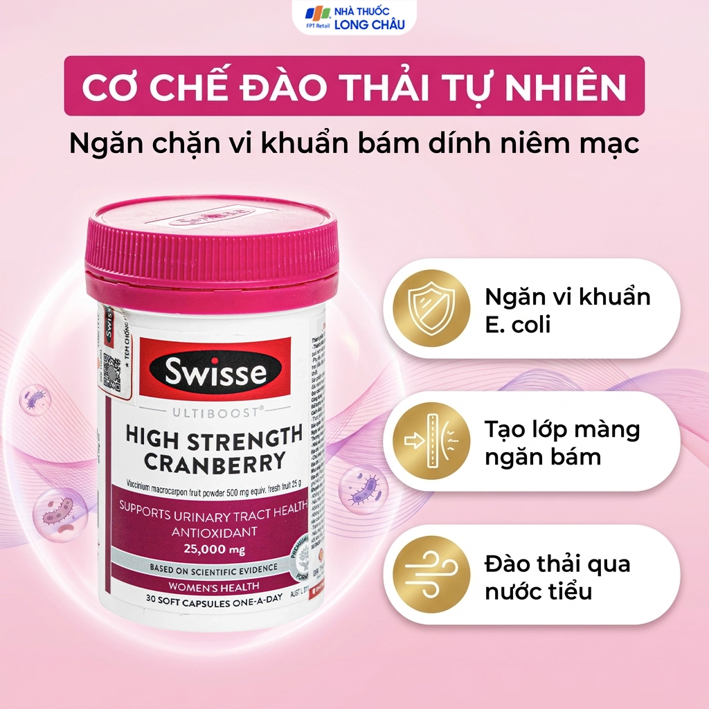 Hình ảnh Viên uống hỗ trợ sức khỏe đường tiết niệu High Strength Cranberry Swisse (30 viên)