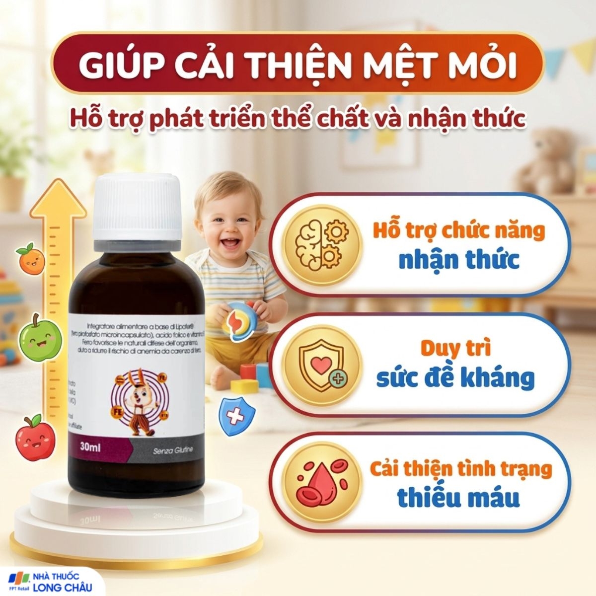 Hình ảnh Siro hỗ trợ tạo máu Smartbibi Fesom (30ml)