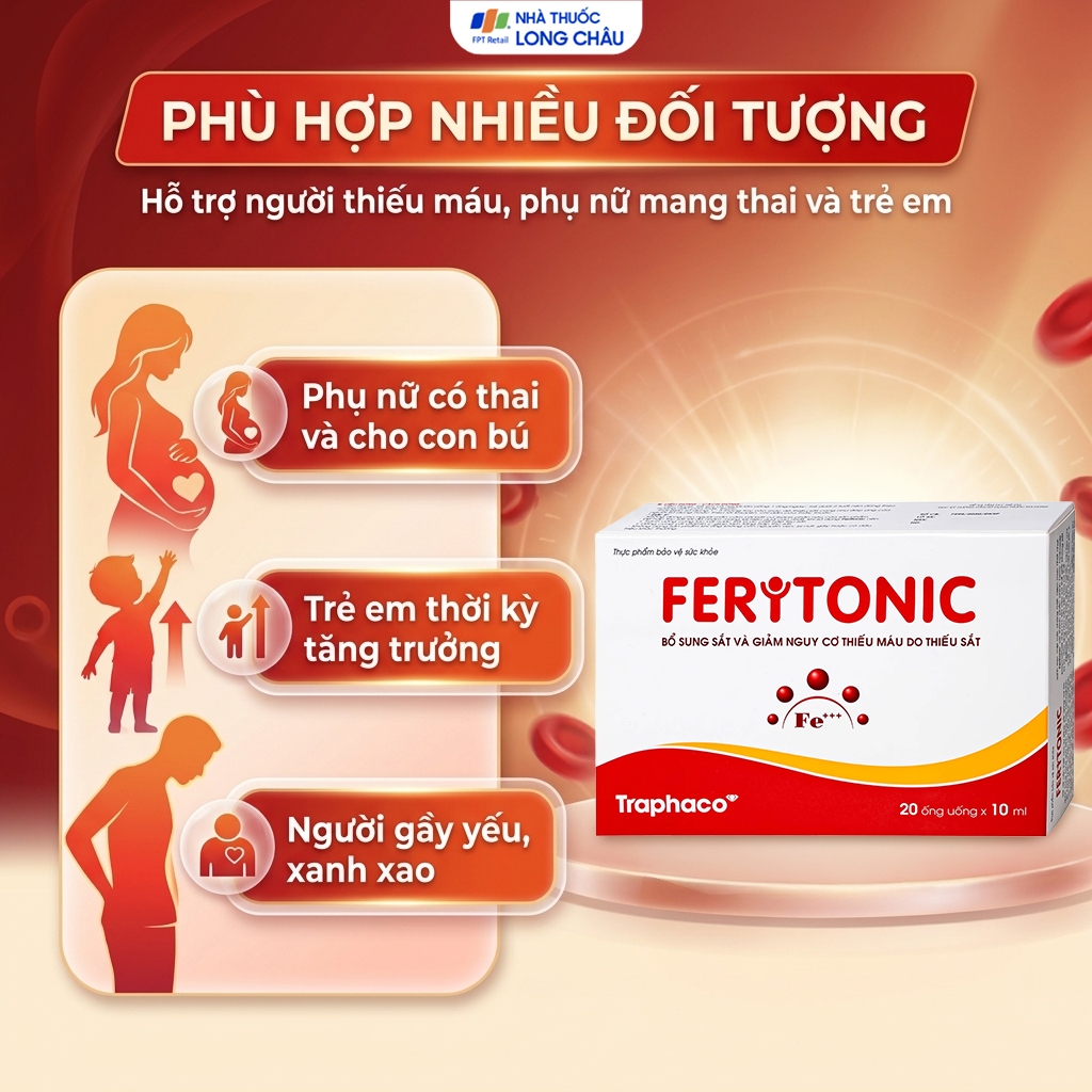 Hình ảnh Siro bổ sung sắt Feritonic 40mg Traphaco (2 vỉ x 10 ống)