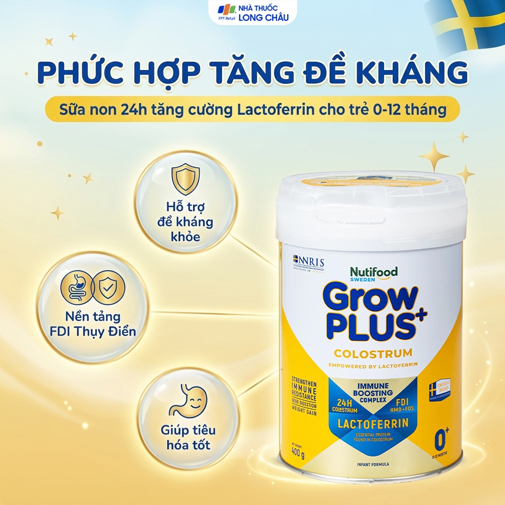 Hình ảnh Sữa giúp tăng đề kháng cho trẻ 0-12 tháng tuổi Nutifood Growplus+ Colostrum 0+ (400g)