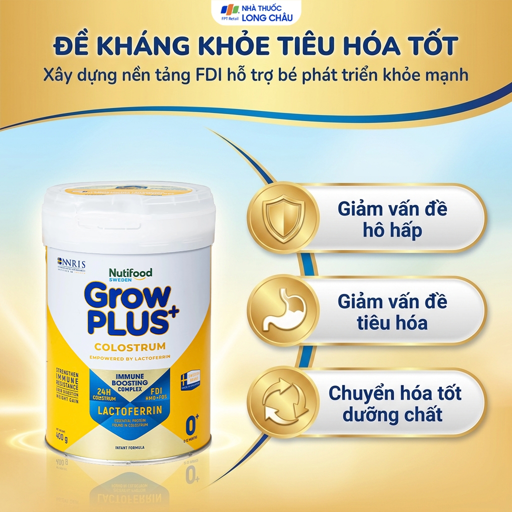 Hình ảnh Sữa giúp tăng đề kháng cho trẻ 0-12 tháng tuổi Nutifood Growplus+ Colostrum 0+ (400g)