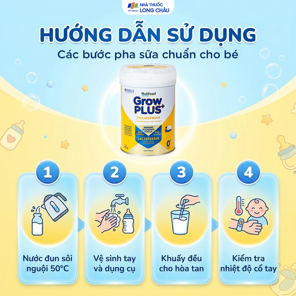 Hình ảnh Sữa giúp tăng đề kháng cho trẻ 0-12 tháng tuổi Nutifood Growplus+ Colostrum 0+ (400g)