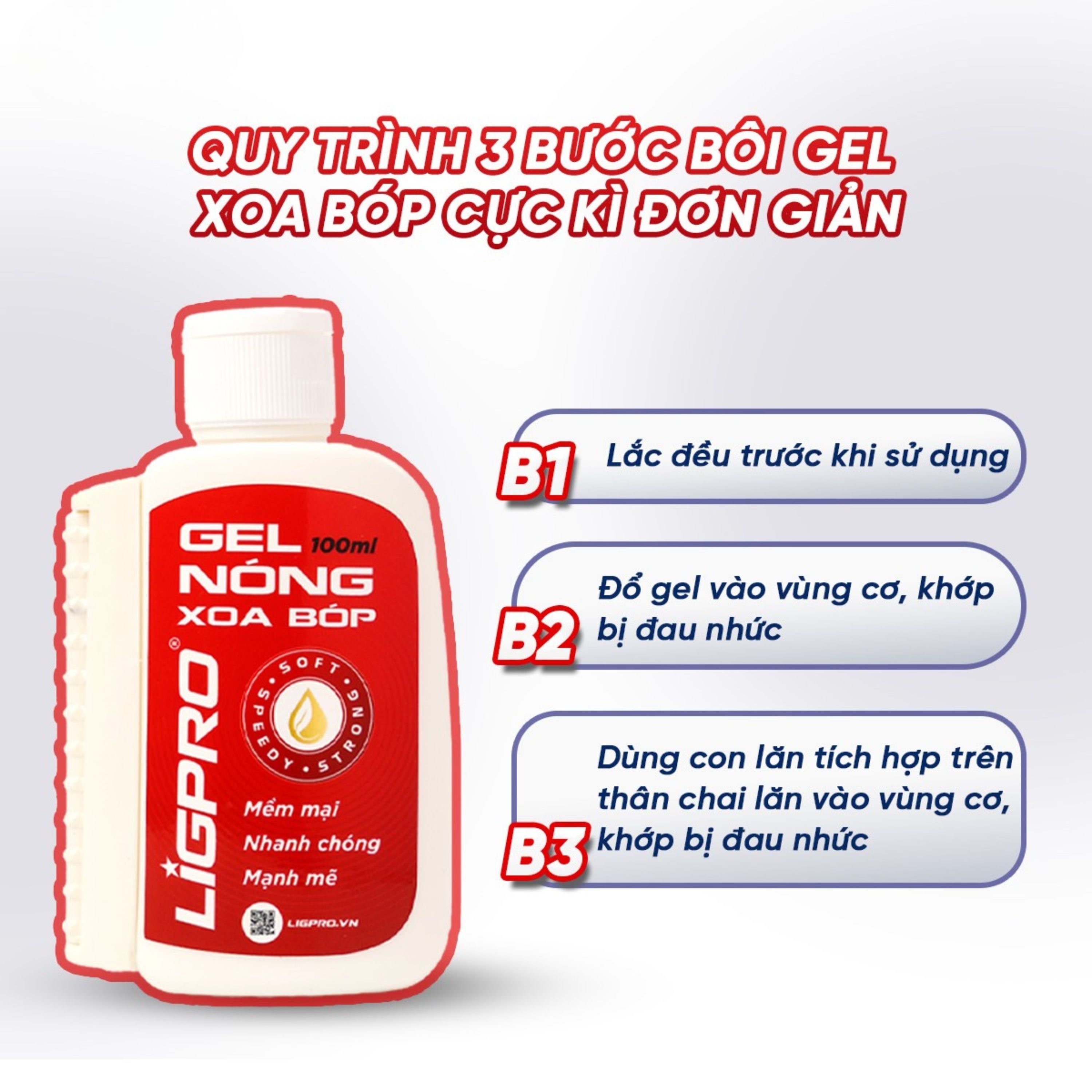 Hình ảnh Gel nóng xoa bóp Ligpro hỗ trợ giảm đau cơ xương khớp, thư giãn cơ bắp (Thảo dược thiên nhiên) (100ml)