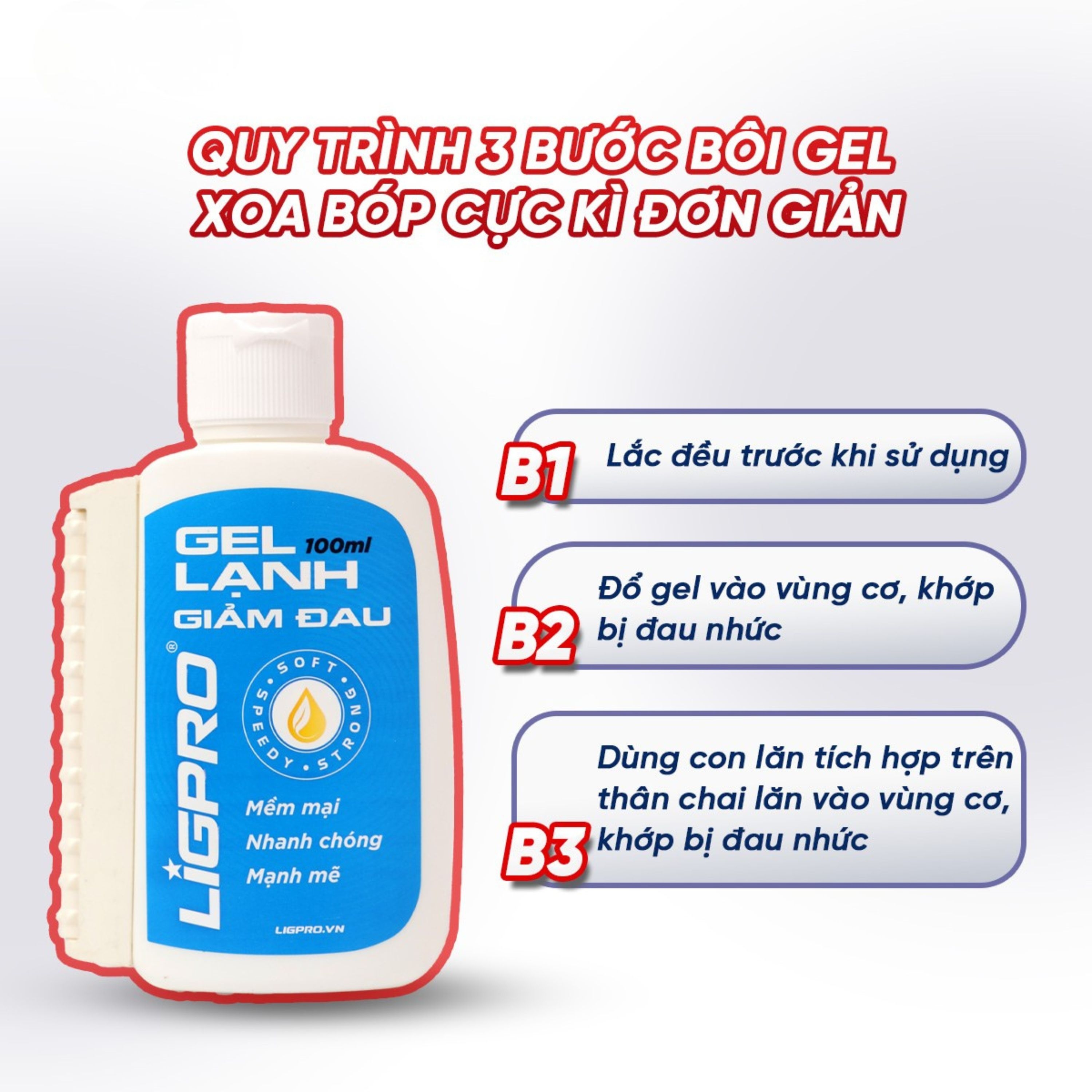 Hình ảnh Gel lạnh giảm đau Ligpro hỗ trợ giảm đau do chấn thương, cơ, xương, khớp, dây chằng (100ml)
