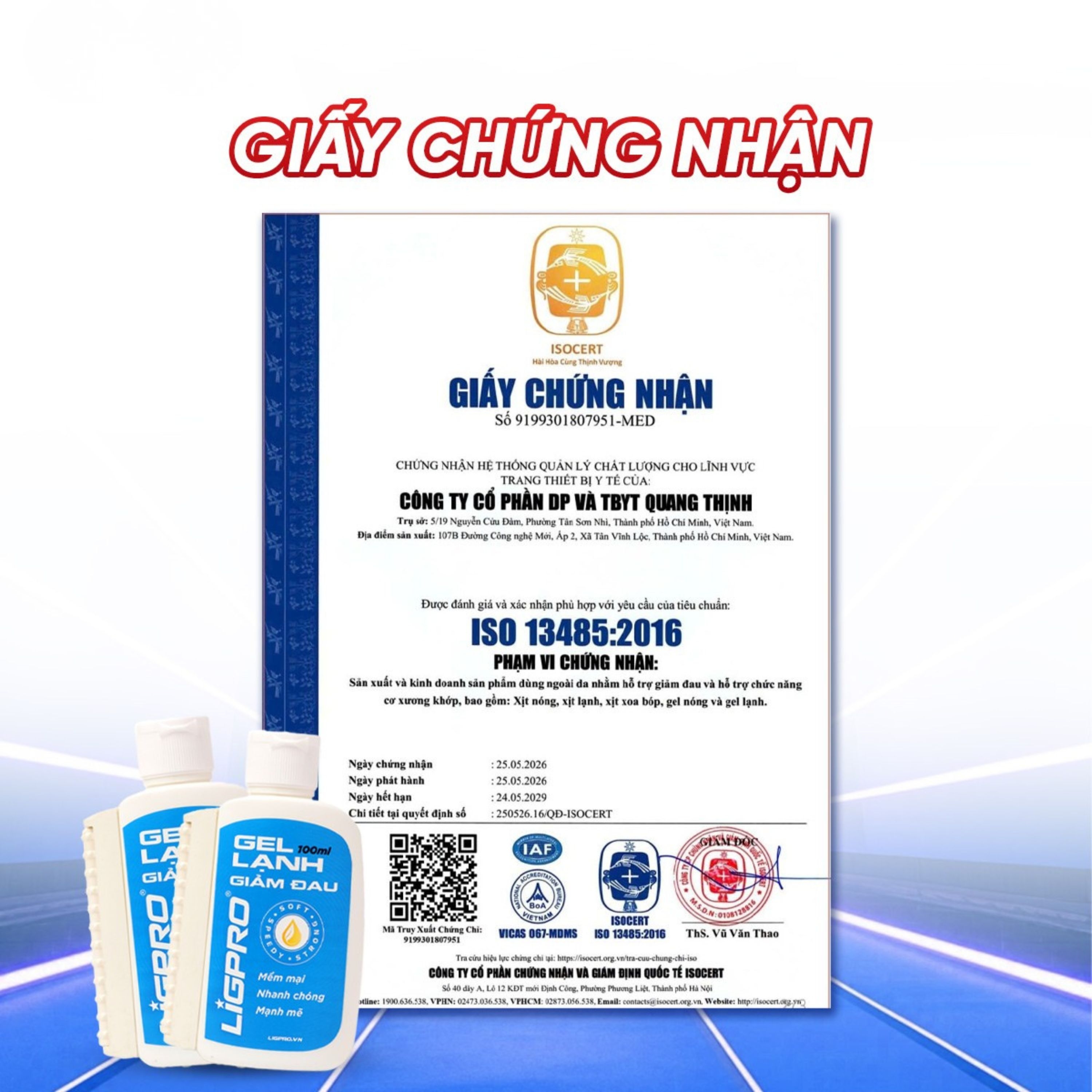 Hình ảnh Gel lạnh giảm đau Ligpro hỗ trợ giảm đau do chấn thương, cơ, xương, khớp, dây chằng (100ml)