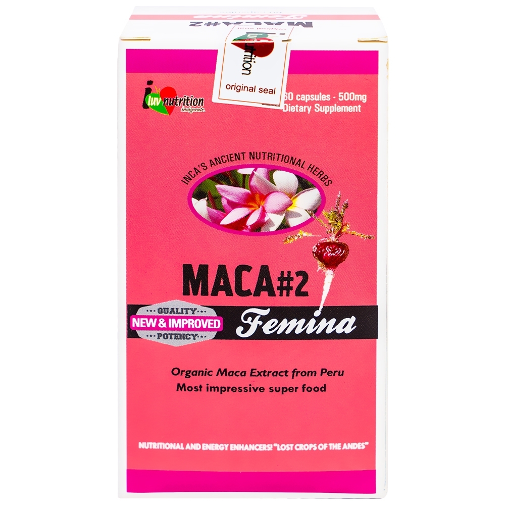 Hình ảnh Viên uống Maca #2 Femina Raca bổ sung năng lượng tích cực, tăng bài tiết tố nữ (60 viên)