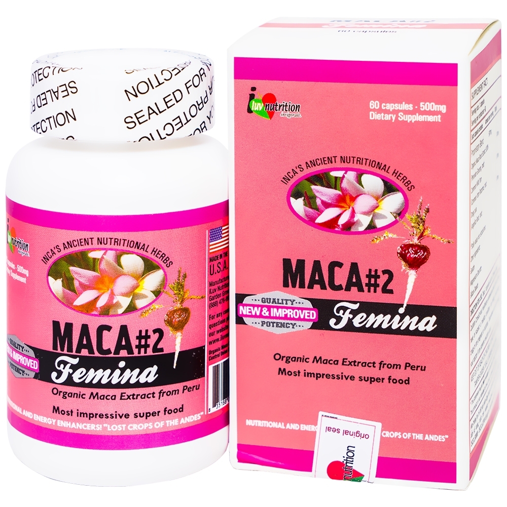 Hình ảnh Viên uống Maca #2 Femina Raca bổ sung năng lượng tích cực, tăng bài tiết tố nữ (60 viên)