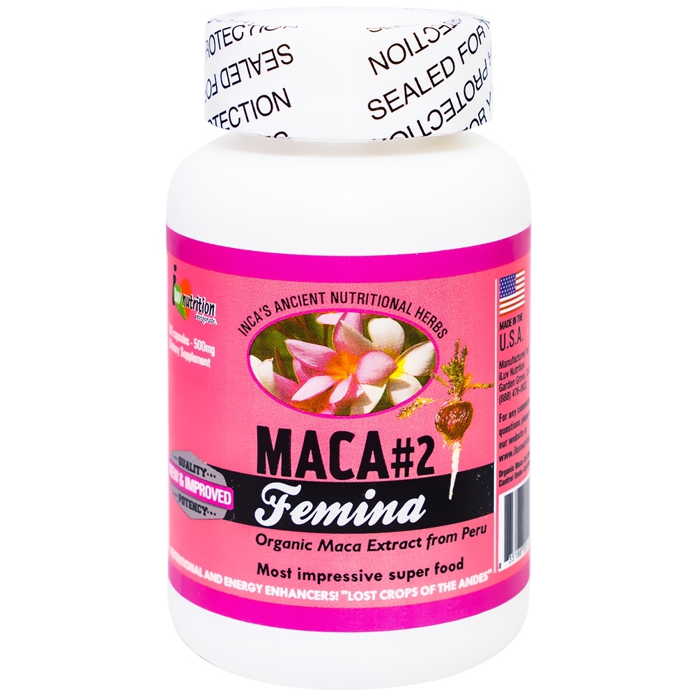 Hình ảnh Viên uống Maca #2 Femina Raca bổ sung năng lượng tích cực, tăng bài tiết tố nữ (60 viên)