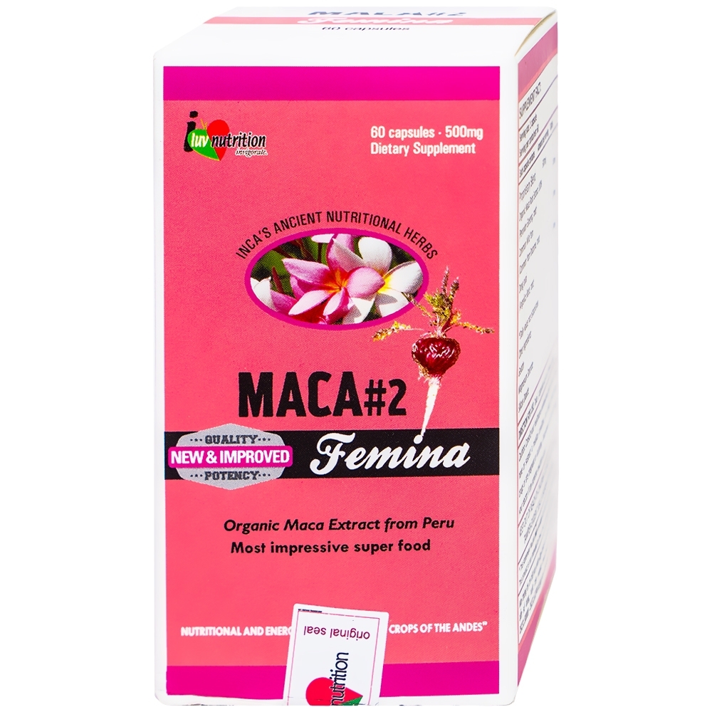 Hình ảnh Viên uống Maca #2 Femina Raca bổ sung năng lượng tích cực, tăng bài tiết tố nữ (60 viên)