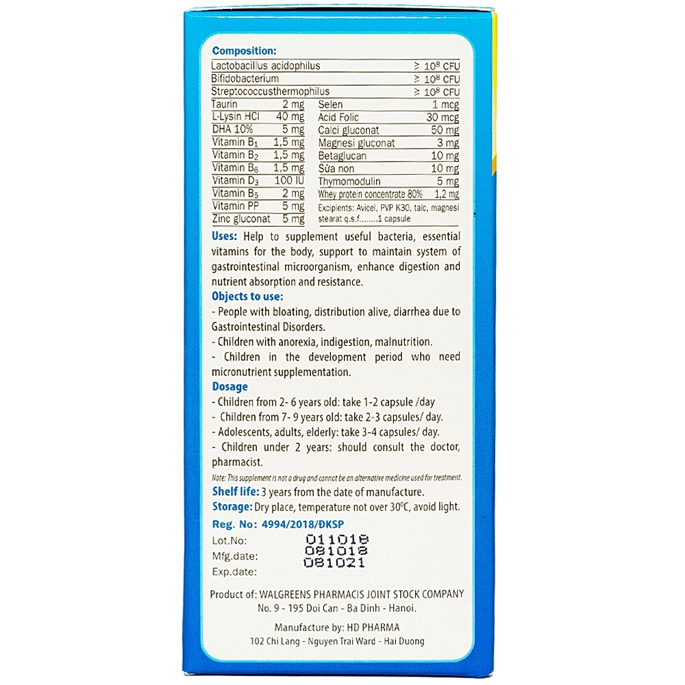 Hình ảnh Viên uống Strep Biomin Gold Hdpharma duy trì hệ vi sinh đường ruột (50 viên)