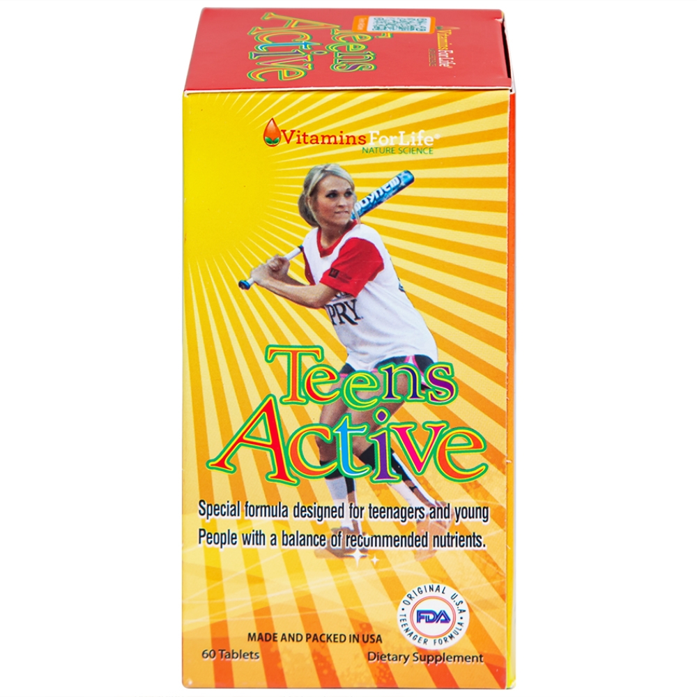 Hình ảnh Viên uống Teens Active Vitamins For Life bổ sung vitamin và khoáng chất cho thanh thiếu niên (60 viên)