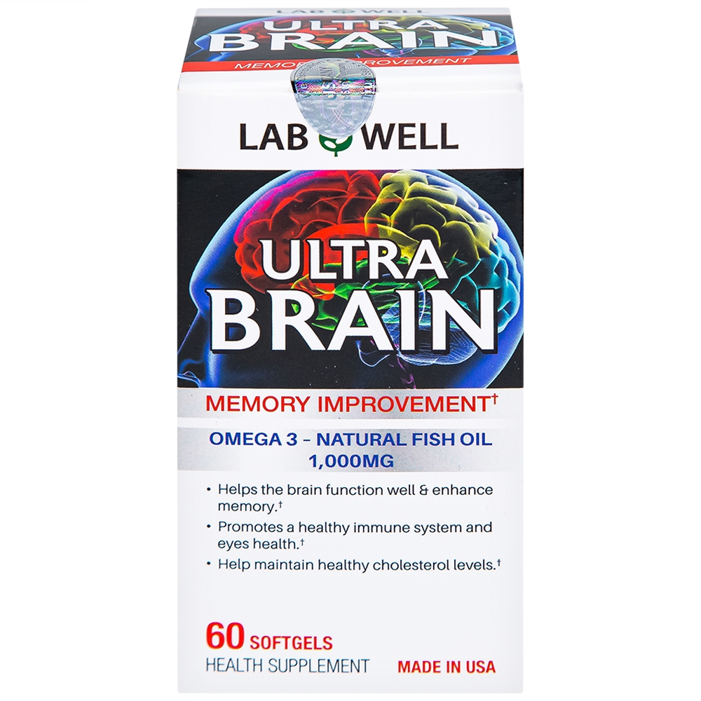 Hình ảnh Viên uống Ultra Brain Lab Well hỗ trợ bổ sung DHA, EPA cho cơ thể (60 viên)