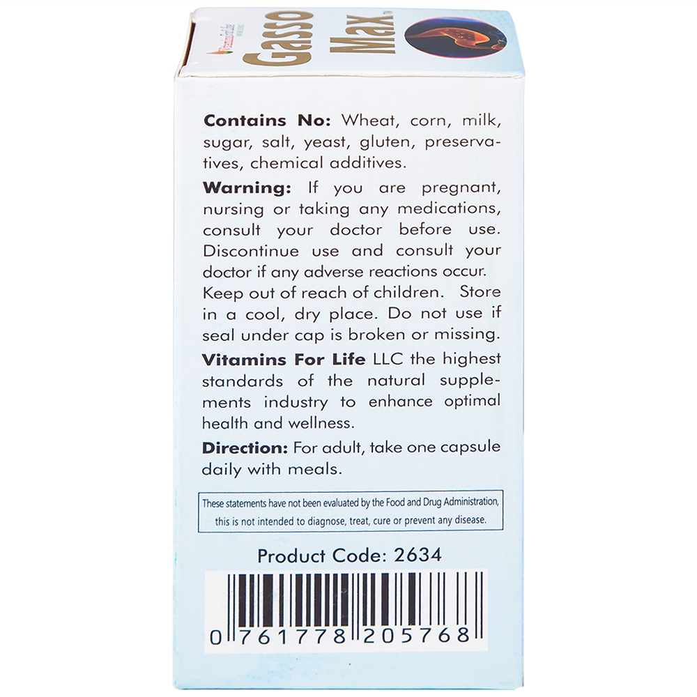 Hình ảnh Viên uống Gasso Max Vitamins For Life bổ sung enzyme và các thảo mộc, hỗ trợ tiêu hóa tốt (30 viên)