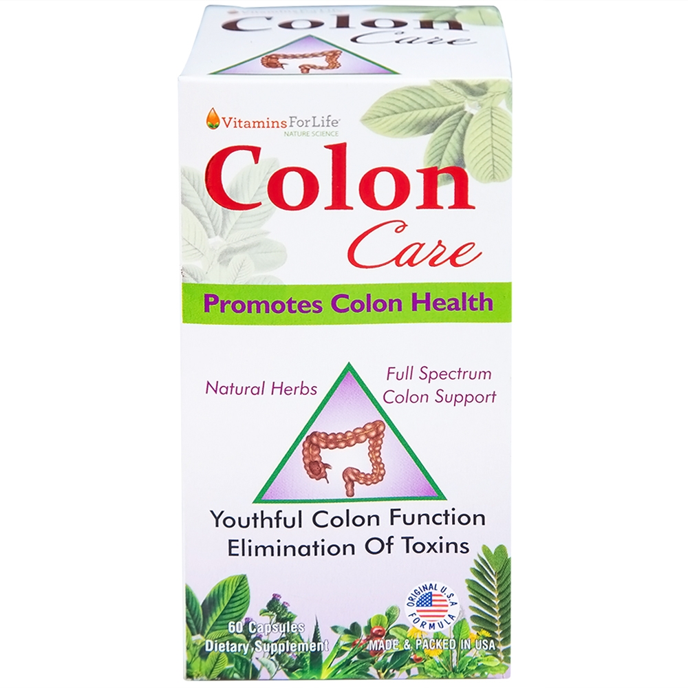 Hình ảnh Viên uống Colon Care Vitamins For Life giúp nhuận tràng, giảm táo bón (60 viên)