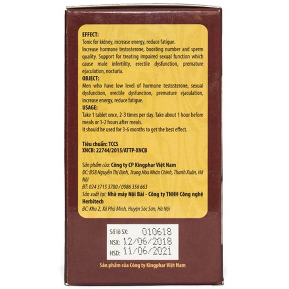 Hình ảnh Viên uống Ka-Man Kingphar tăng cường sinh lý nam (40 viên)
