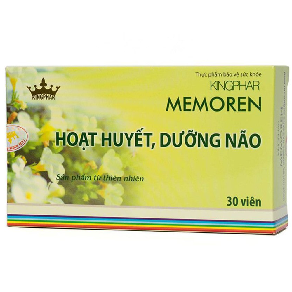 Hình ảnh Viên uống Memoren Kingphar giúp tăng cường tuần hoàn não, giảm đau đầu (3 vỉ x 10 viên)