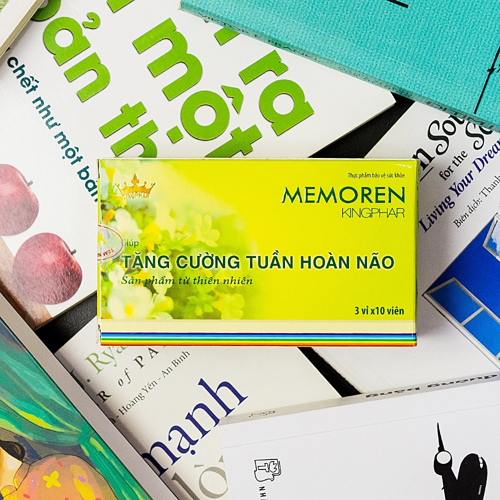 Hình ảnh Viên uống Memoren Kingphar giúp tăng cường tuần hoàn não, giảm đau đầu (3 vỉ x 10 viên)