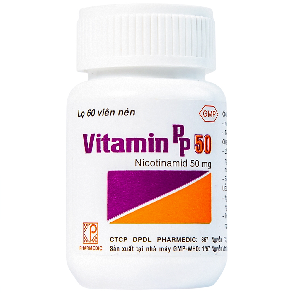 Hình ảnh Thuốc Vitamin PP 50mg Pharmedic phòng ngừa và điều trị bệnh pellagra (60 viên)