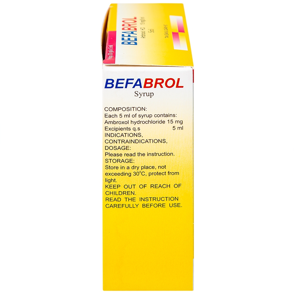 Hình ảnh Siro Befabrol 15mg Bepharco tiêu chất nhầy đường hô hấp (20 gói x 5ml)
