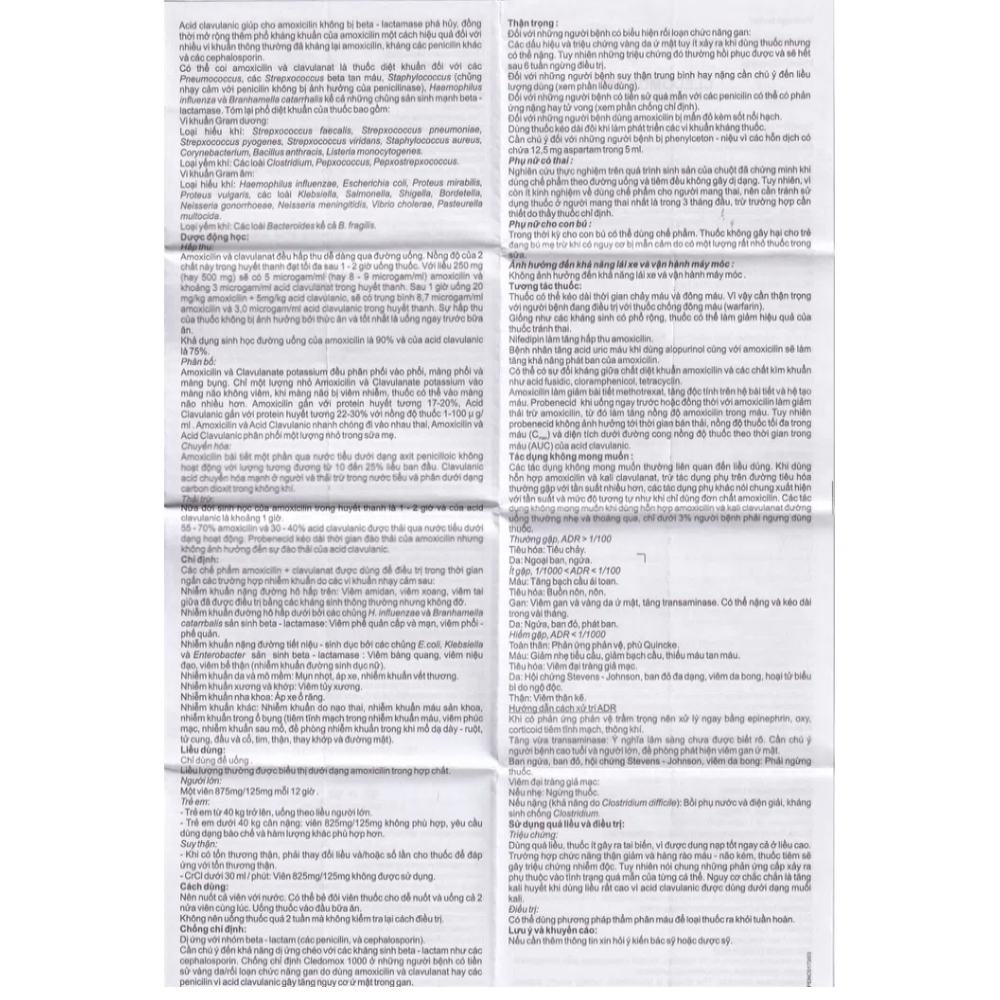 Hình ảnh Thuốc Cledomox 1000 Tenamyd điều trị các trường hợp nhiễm khuẩn (2 vỉ x 7 viên)