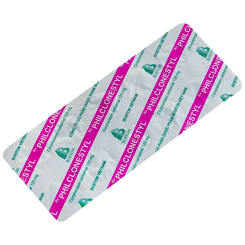 Hình ảnh Thuốc giãn cơ Philclonestyl 125mg Boston điều trị đau do cứng cơ (5 vỉ x 10 viên)
