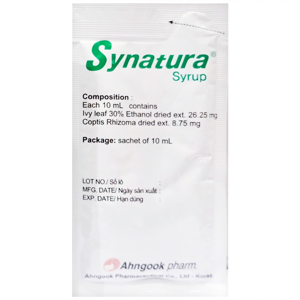 Hình ảnh Siro Synatura Ahngook điều trị điều trị nhiễm khuẩn hô hấp, viêm phế quản (78 gói)