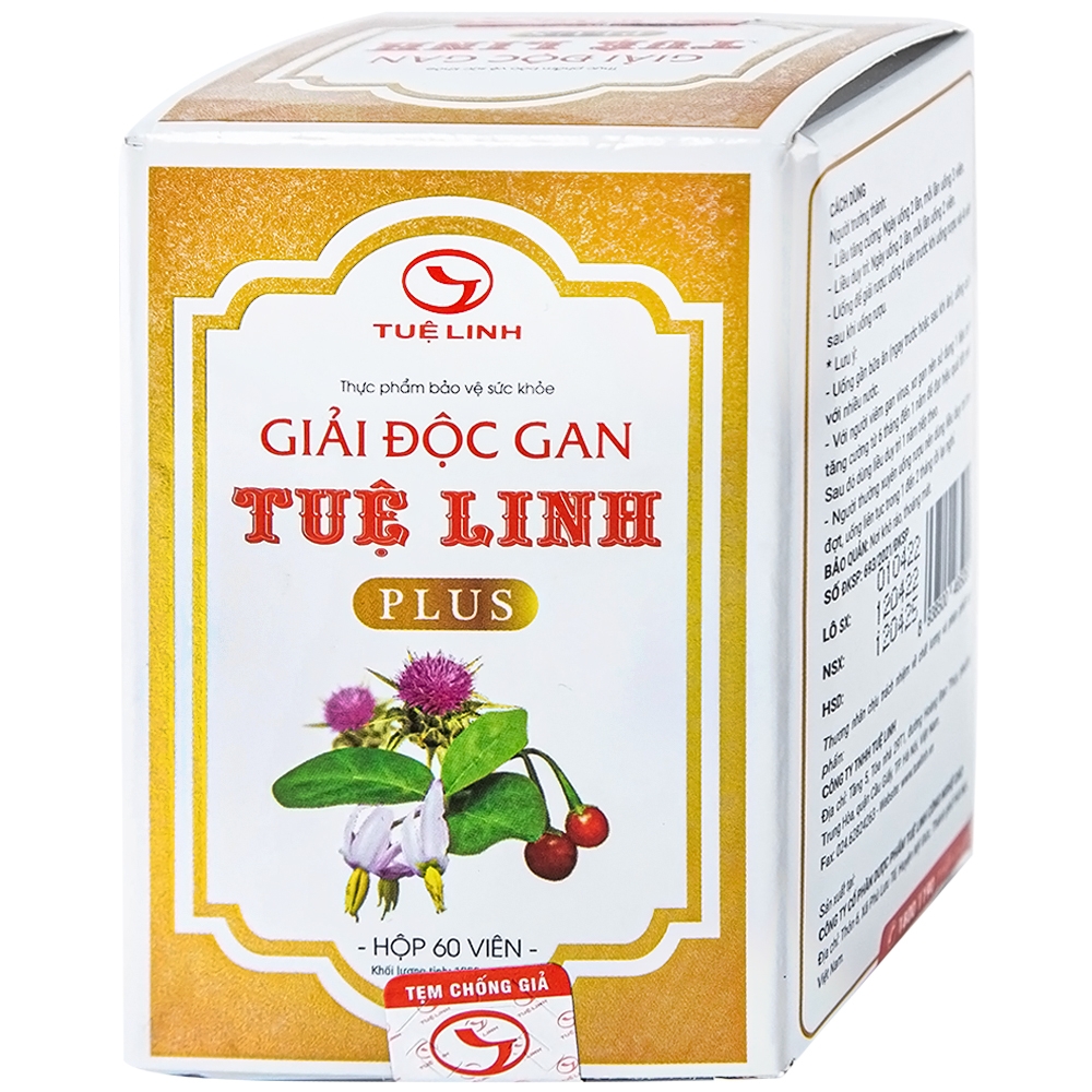 Hình ảnh Viên uống Tuệ Linh Plus hỗ trợ giải độc gan, tăng cường chức năng gan (60 viên)