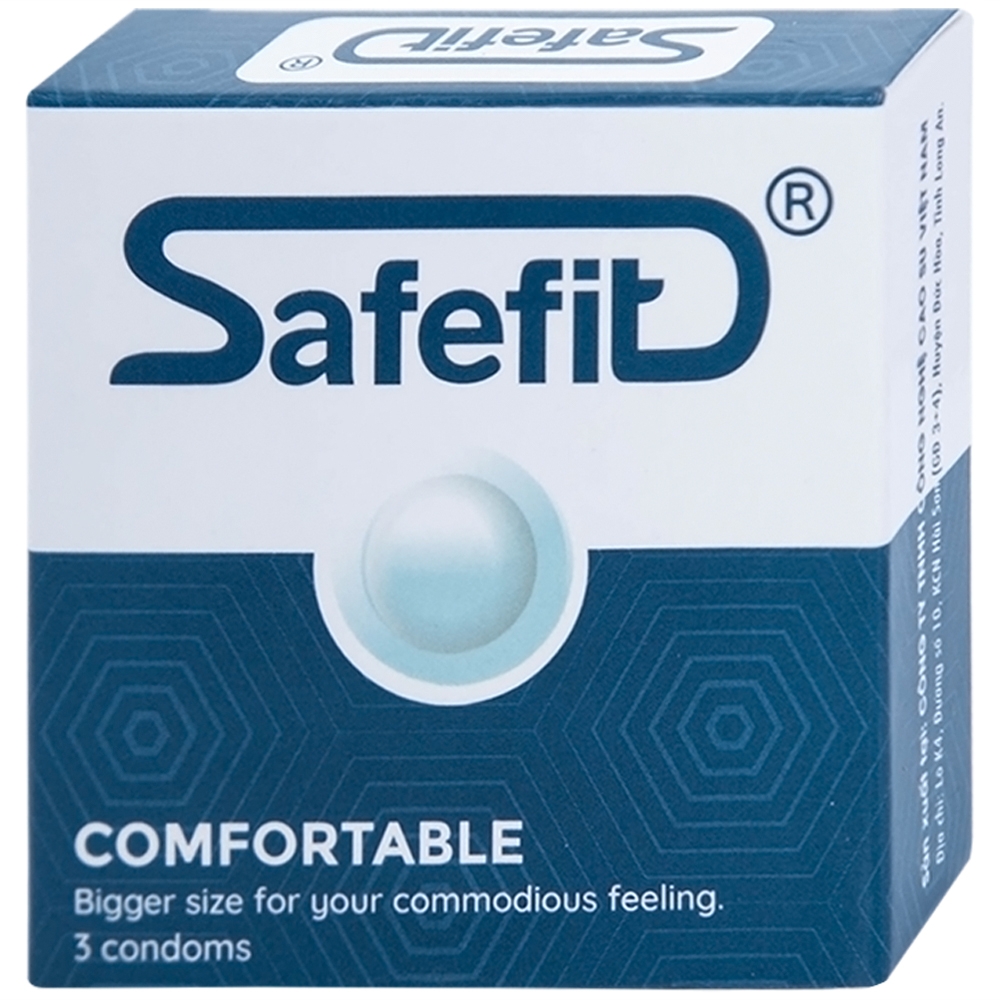 Hình ảnh Bao cao su Safefit Comfortable S52 không mùi khó chịu, độ bền cao, khả năng co giãn tốt, chất bôi trơn (3 cái)