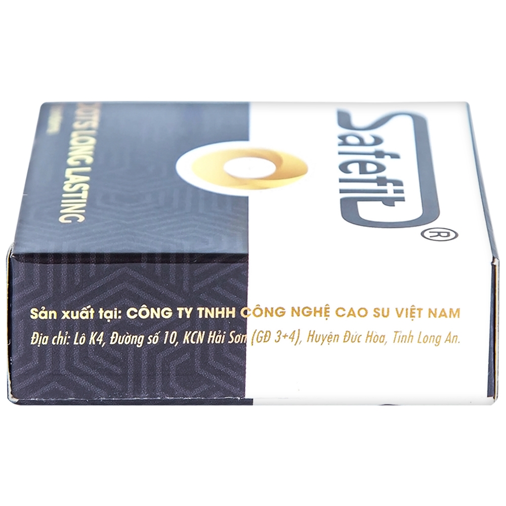 Hình ảnh Bao cao su Safefit Dots Long Lasting S52 có vòng gân, hạt nổi, thắt chống tuột (3 cái)