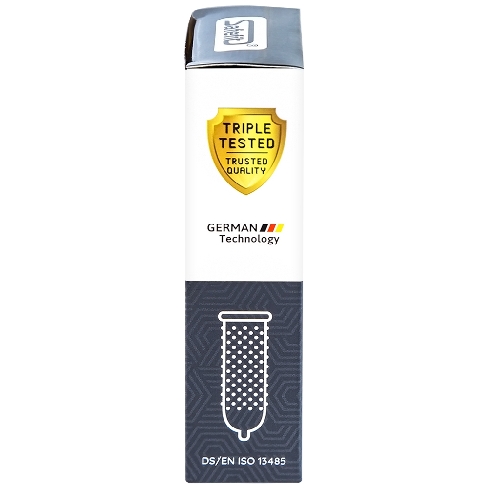 Hình ảnh Bao cao su Safefit Dots Long Lasting S52 có vòng gân, hạt nổi, thắt chống tuột (12 cái)